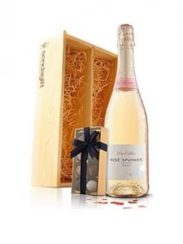 Image of Virgin Wines Sparkling Rose and Truffles in a Luxury Wooden Giftbox, One Colour, Women