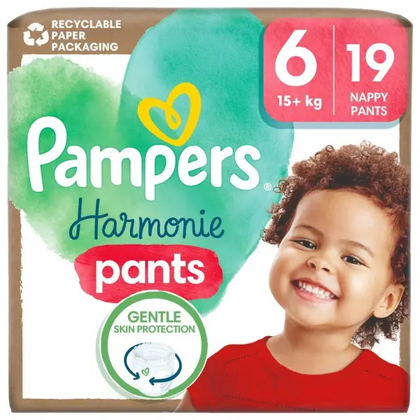 Image of Pampers Harmonie Nappy Pants Size 6 19 Nappies
