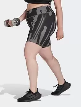 Image of adidas Thebe Magugu Biker Shorts (Plus Size), Grey, Size 2X, Women