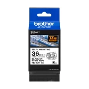 Image of Brother TZE-SL261 P-touch Black On White Self-Laminating Labelling Tape 36mm x 8m (Original)