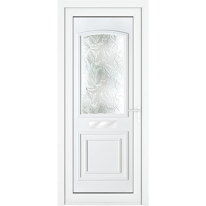 Image of Crystal Upvc Front Door Two Panel Large Glass Balmoral White Left Hand 920 X 2090Mm Obscure Glass, White RD1LHBAL92209