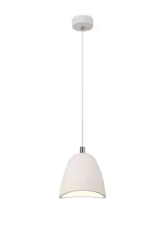 Image of Medium Ceiling Dome Pendant, 1 x E27, White Paintable Gypsum