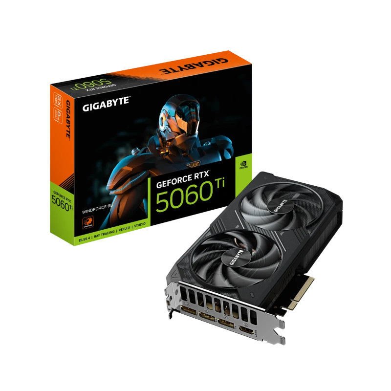 Image of Gigabyte GeForce RTX 5060 Ti WINDFORCE 8GB Graphics Card - GV-N506TWF2-8GD