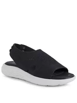 Image of Geox Spherica Flat Sandals, Navy, Size 6, Women