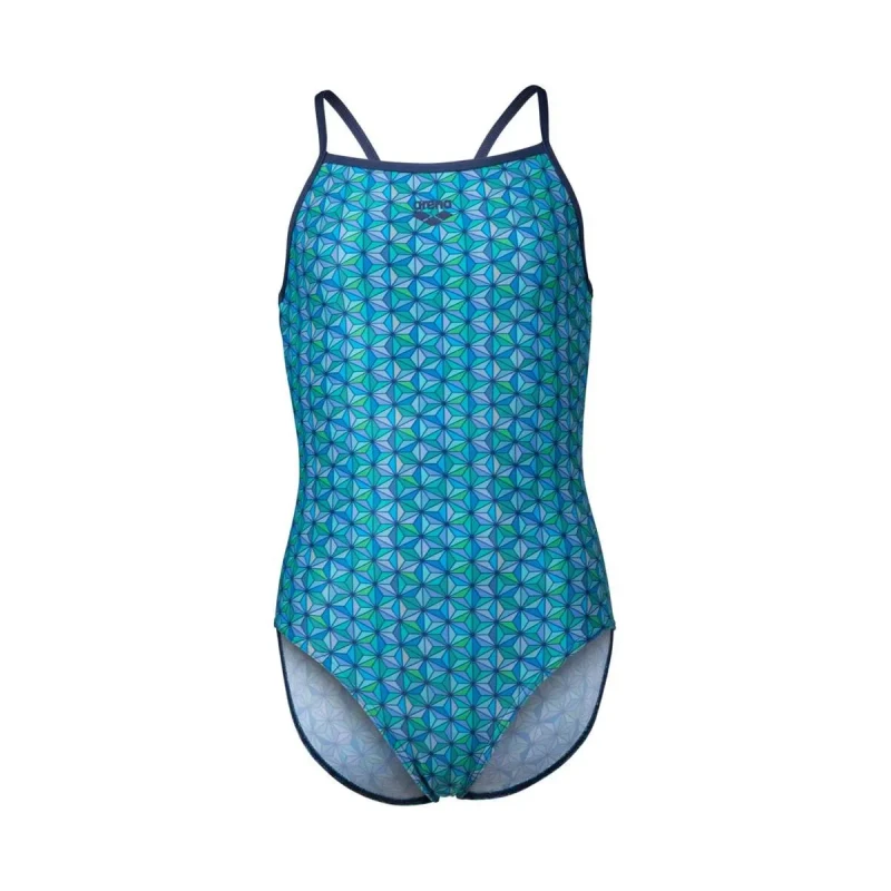 Image of Arena Starfish Lightdrop Back Swimsuit - Navy/Turquoise/Multi Navy female