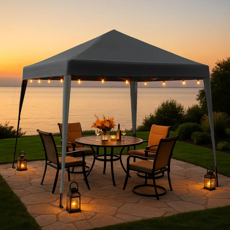 Image of Home Source Easy Up Garden Outdoor 3M Gazebo Grey