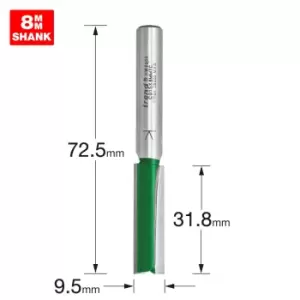 Image of Trend CRAFTPRO Two Flute Straight Router Cutter 9.5mm 31.8mm 8mm