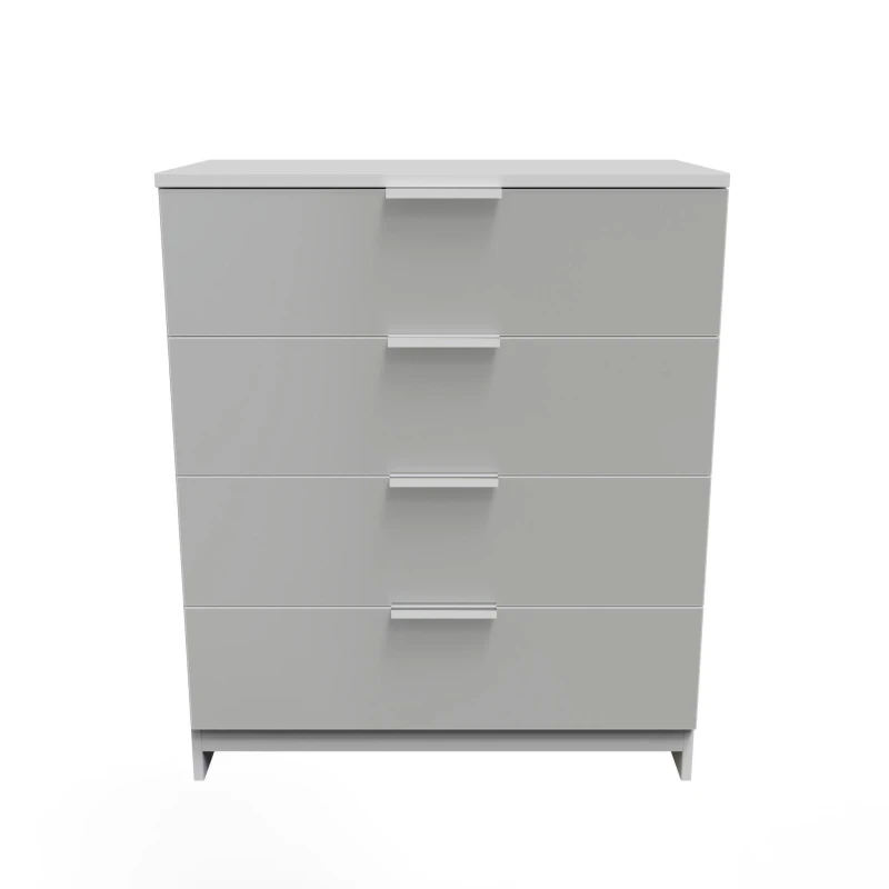 Image of Poole 4 Drawer Chest In Uniform Grey & White (Ready Assembled)