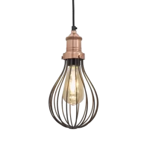 Image of Industville Brooklyn Balloon Cage Pendant 6" Copper / Copper