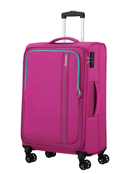 Image of American Tourister Sea Seeker VZDUZ Spinner Medium Soft Deep Fuchsia Suitcase