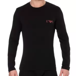 Image of Emporio Armani Bold Monogram Cotton Long Sleeve T-Shirt - Black S