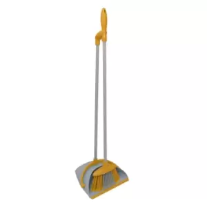 Image of Charles Bentley Brights Long Handled Dustpan & Brush Set - Yellow