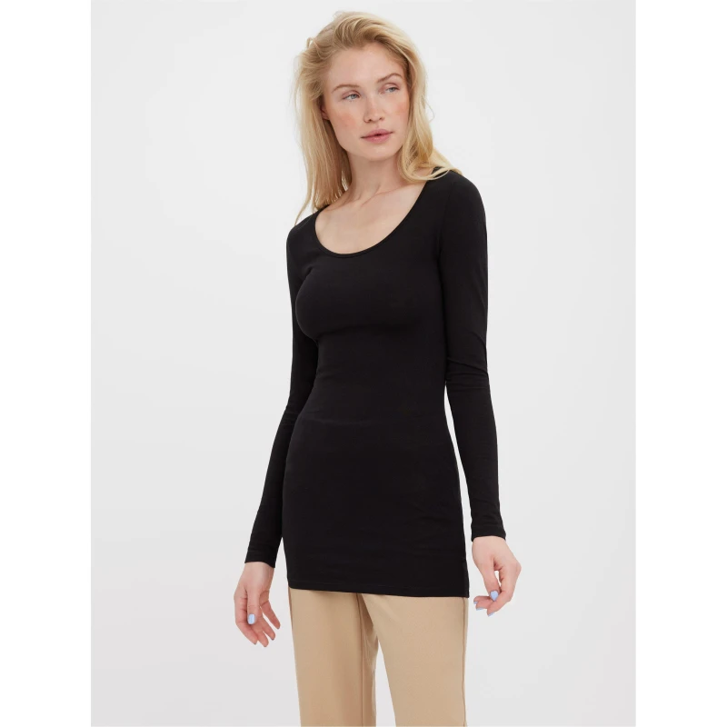 Image of Vero Moda Sleeve U-Neck T-Shirt - Black 10
