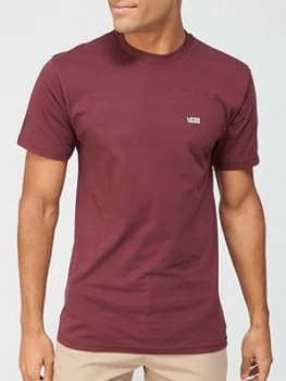 Image of Vans Left Chest Logo T-Shirt - Maroon