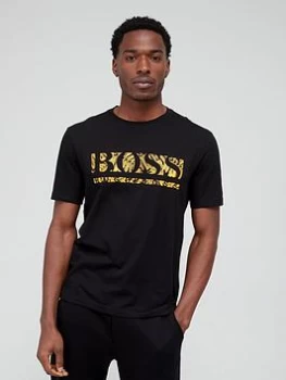 Image of Hugo Boss Athleisure Tee 1 Large Logo T-Shirt Black Size S Men
