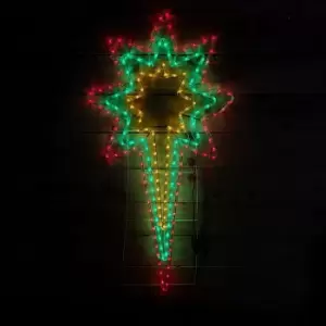 Image of 118 x 62cm LED North Star Rope Light Outdoor Christmas Silhouette in Multicoloured with Speed Controller