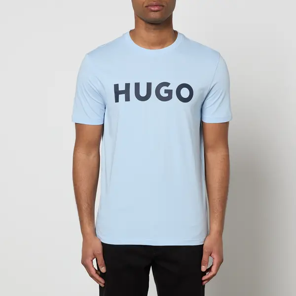 Image of HUGO Dulivio Cotton T-Shirt - M Blue Tops male 50467556-455 M