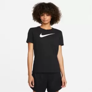 Image of Nike Dri-FIT Swoosh Womens T-Shirt - Black