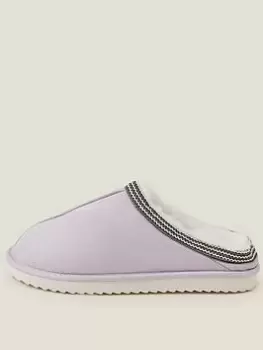 Image of Accessorize Suedette Braid Mule, Purple Size M Women