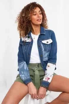 Image of Floral Patchwork Classic Denim Jacket
