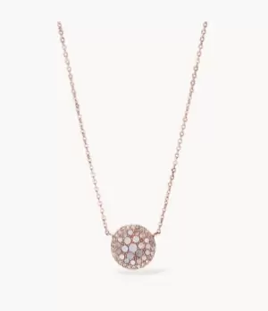 Image of Fossil Women Pearl Disc Rose-Gold-Tone Pendant