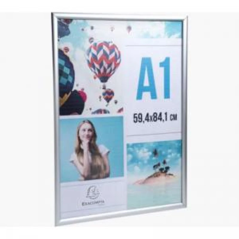 Image of Exacompta Wall Snap Frame Poster Holder Aluminium A1 Crystal (Pack 1) - 8194358D