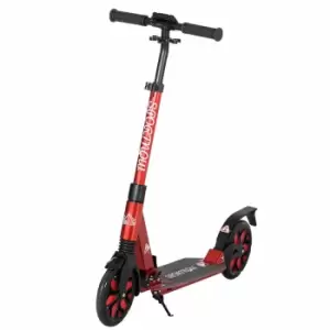 Image of Homcom Folding Kick Scooter, Adjustable W/ Dual Shock Absorber For 14+, Red