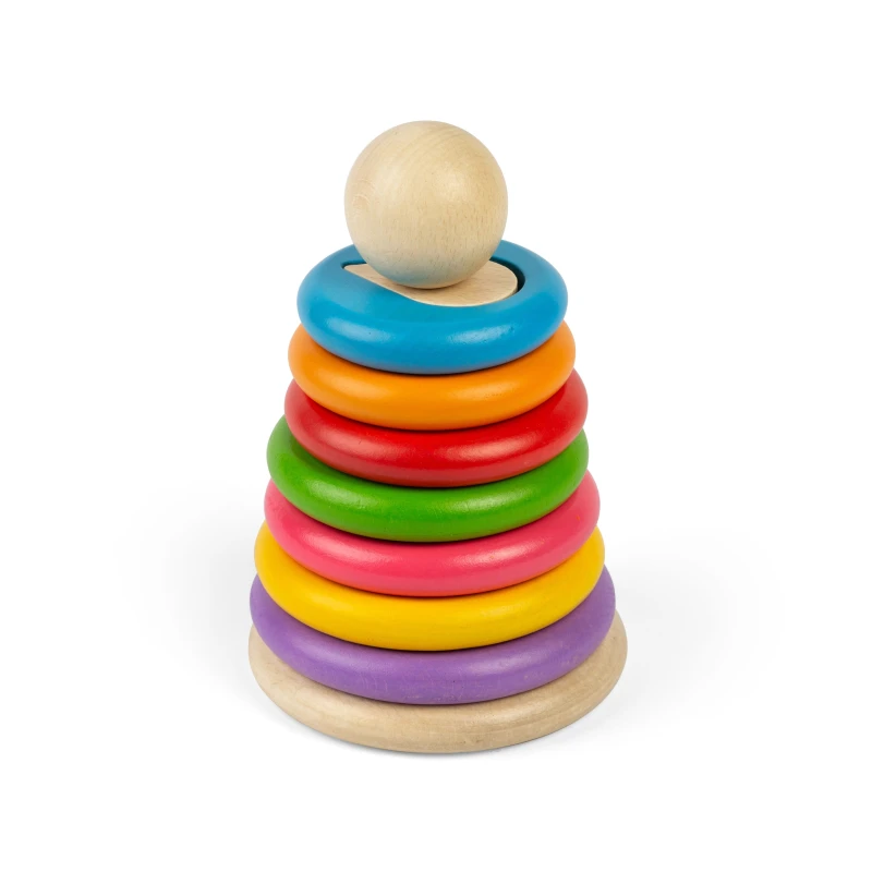 Image of Bigjigs Toys Secret Shape Stacker - 16 puzzle Montessori in legno impilabili e ordinati regali educativi ed ecologici per i piu piccoli realizzati i