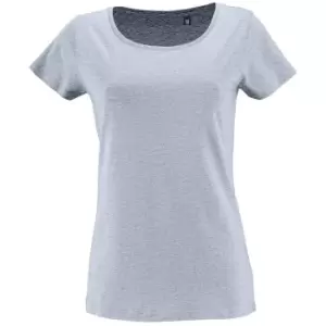 Image of SOLS Womens/Ladies Milo Heather T-Shirt (S) (Sky Blue)