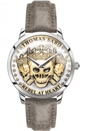 Image of Thomas Sabo Rebel Spirit Gold 3D Skulls Watch WA0356-273-207-42MM