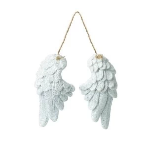Image of Hanging White Glitter Wings
