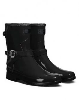 Image of Hunter Refined Back Short Welly Boots - Black