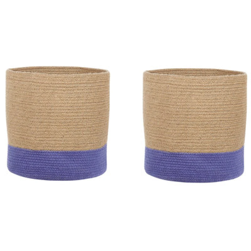 Image of Beliani Set Of 2 Baskets Bulanik Jute Violet