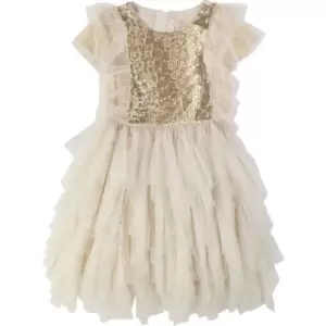 Image of Billieblush Girls Golden shiny dress - Yellow