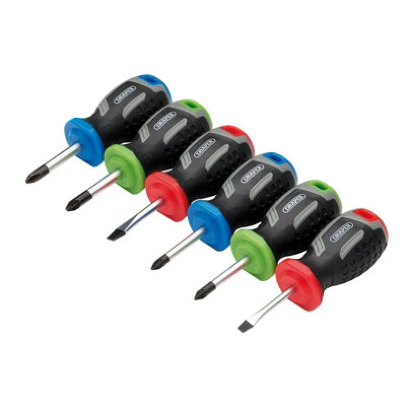 Image of Draper 13432 Stubby Soft Grip Screwdriver Set (6 Piece) 13432