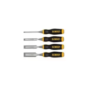 Image of DEWALT 4pc Wood Chisel Set Hardened Striking Caps 6mm to 25mm