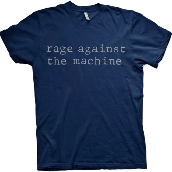 Image of Rage Against The Machine - Original Logo Unisex Medium T-Shirt - Blue