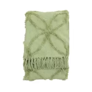 Image of Simply Green Miami Tufted Throw Green
