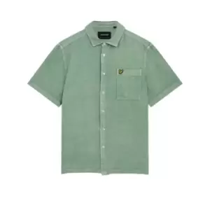 Image of Lyle and Scott Oxford Linen Shirt Mens - Green