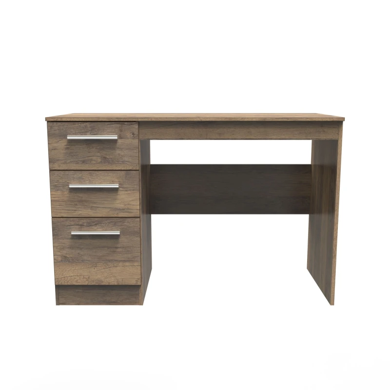 Image of Trent 3 Drawer Desk In Vintage Oak (Ready Assembled)