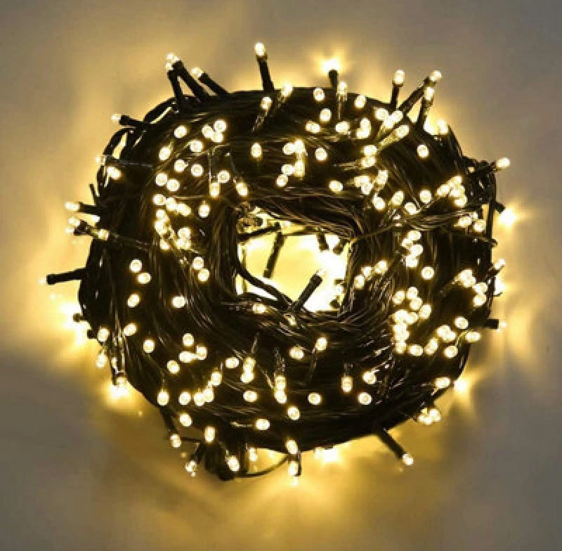 Image of Shatchi 400 Leds Warm White Fairy String Lights Cool White Green Cable 8 Modes Mains Powered Memory Auto Timer