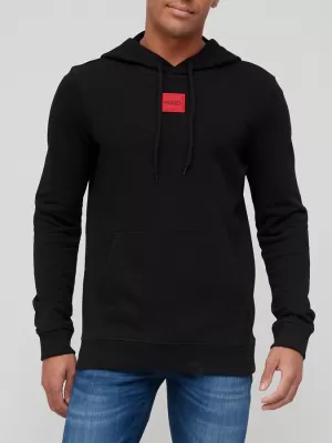 Image of Hugo Boss Daratschi 212 Red Patch Logo Pullover Hoodie Navy Size M Men