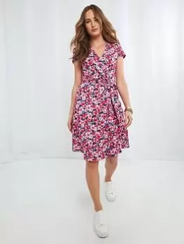 Image of Joe Browns Radiant Wrap Jersey Dress -pink, Pink, Size 8, Women