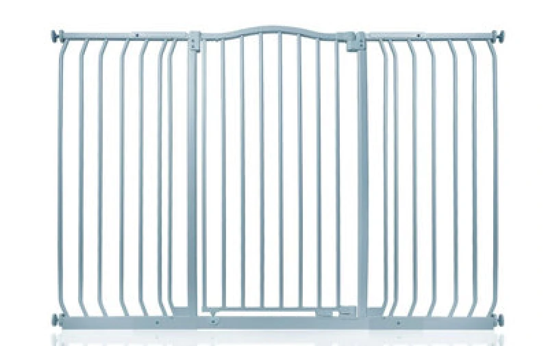 Image of Safetots Extra Tall Curved Top Safety Gate, 143Cm - 152Cm, Matt Grey, Extra Tall 100Cm In Height, Pressure Fit Stair Gate