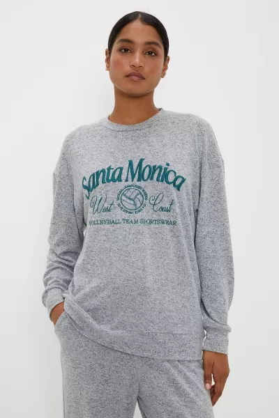 Image of Embroidered Brushed Marl Sweatshirt
