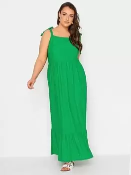Image of Yours Sleeveless Maxi Broidery Dress Gre, Green, Size 20, Women