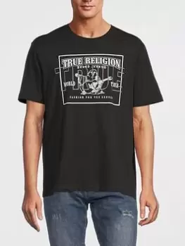 Image of TRUE RELIGION Overt Buddha Logo T-Shirt - Black Size M Men