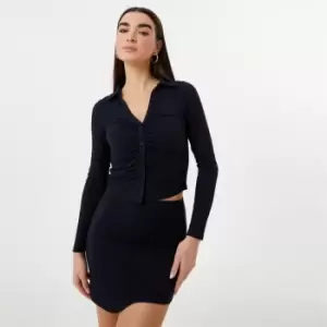 Image of Jack Wills Ruched Button Up Shirt - Blue