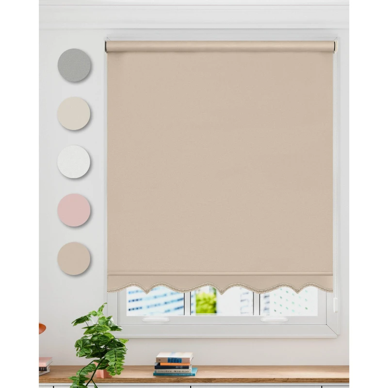 Image of Emma Barclay Scalloped Roller Blind Natural Cream unisex 180cm