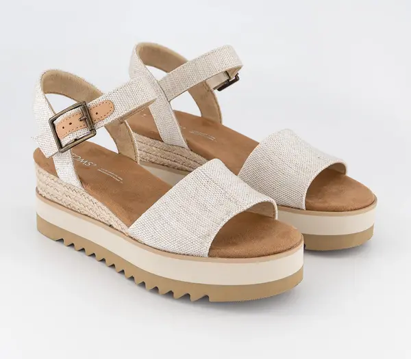 Image of TOMS Womens Diana Wedge Sandals Natural Yarn Dye, 3